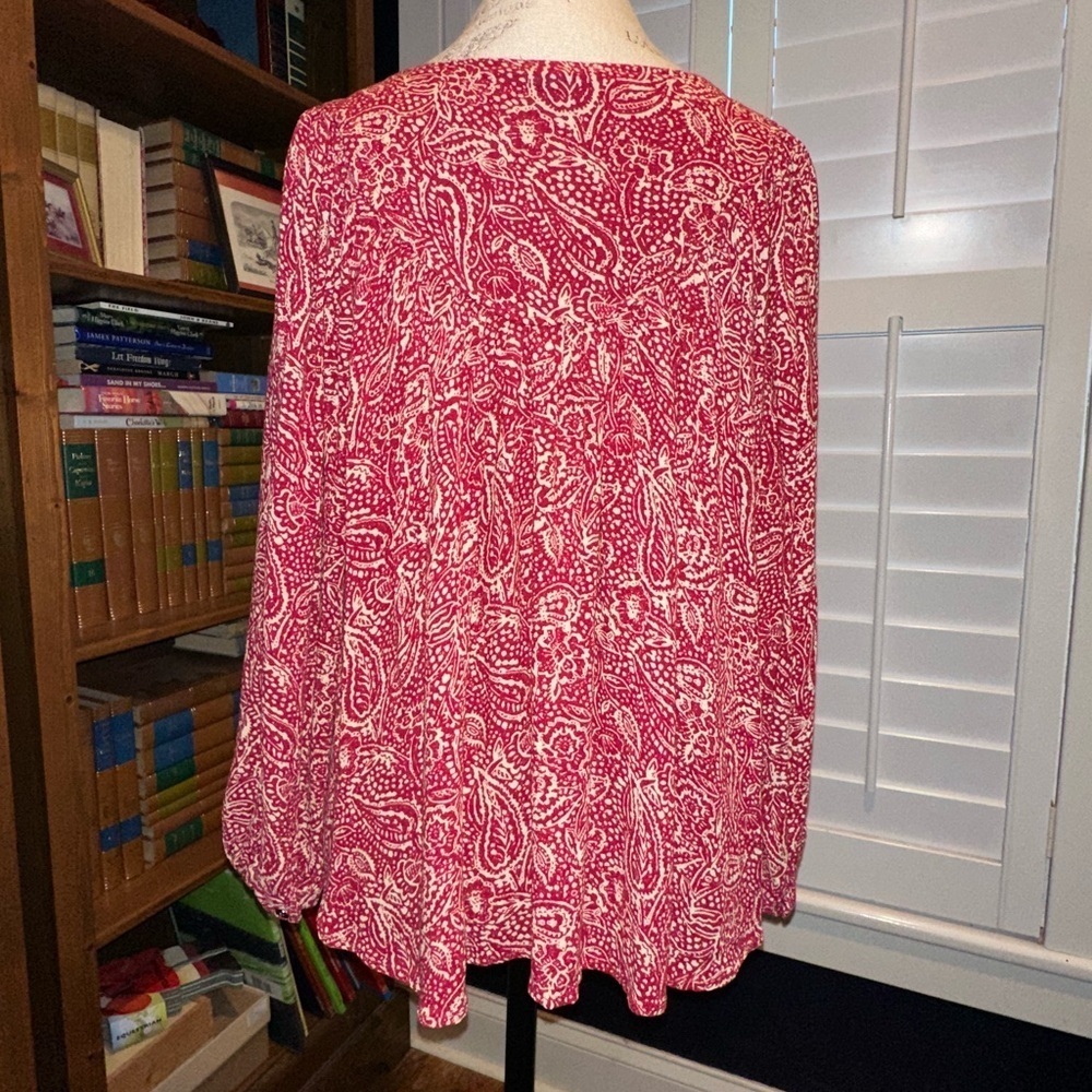 Christian Siriano Red Paisley Blouse - Picture 3 of 9